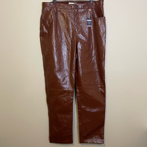 Abercrombie Curve Love The 90’s Straight Ultra High Rise Brown - Size 34/18 NWT - Picture 3 of 6